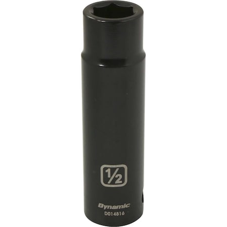 Dynamic 1/2" Drive Deep Socket, Black Phosphate, Tools 1/2" Drive 6 Point SAE, 1/2" Deep Length D014516